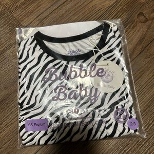 Bubble Baby Zebra Print Peplum Top